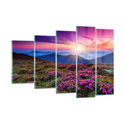 Produktbild von Bilder auf glas - Wiese Berg Himmel Landschaft - 150x100cm - Glasbilder - Wandbilder - Kunstdruck - zum Aufhängen bereit - Wanddekoration aus Glas - Glas Bilder - Wandbild auf Glas - GEG150x100-2719