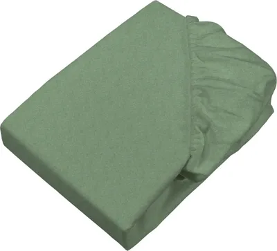 Produktbild von Biber Spannbetttuch Melange, Feinbiber Spannbettlaken, 90 x 200 cm, salbeigrün meliert, Matratzen bis 23 cm Höhe, sleepling