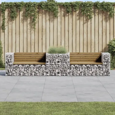 Immagine prodotto di Maison Exclusive - Panchina da giardino con gabbione in legno di pino impregnato