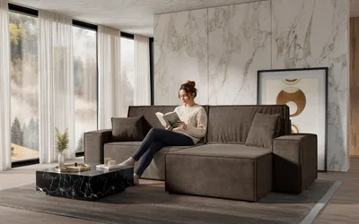 Obrázek produktu pro FurMeb24 Rohová pohovka s rozkládací funkcí a úložným prostorem CLOUD L 274 cm × 107 cm × 83 cm Látka Prime 13
