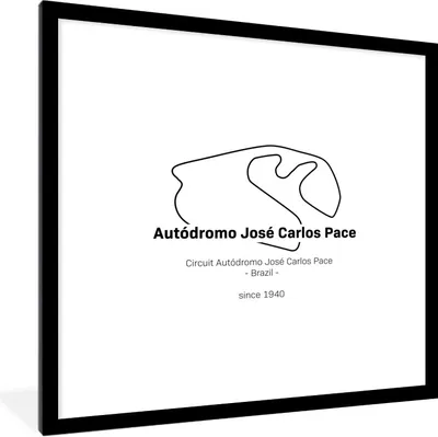 Produktbild von MuchoWow® Gerahmtes Poster Formel 1 - Brasilien - Rennstrecke 40x40 cm - Poster mit Schwarzem Bilderrahmen Wandposter Rahmen Foto Bilder - Poster - Plakat im Rahmen