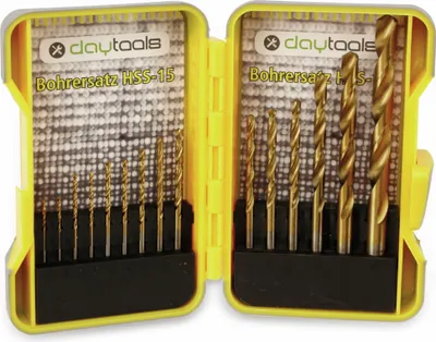 Produktbild von DAYTOOLS HSS-Bohrerset im Kunststoffkoffer, HSS-15