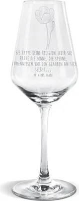Produktbild von Mr. & Mrs. Panda Weinglas Blume Mohnblume - Transparent - Geschenk, wein glas, Garten, Selbstliebe, Für Weißwein, Respekt, Mohn, Motivation, Weißweinkelch, Religion