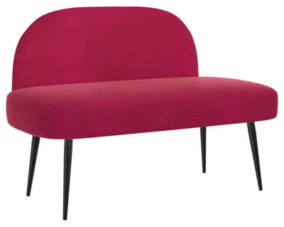 Image de vidaXL Banc rembourré avec dossier, bordeaux, 110 x 60 x 76 cm, velours