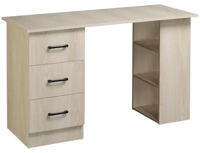 Immagine prodotto di Scrivania da Ufficio 120x49x72 cm 3 Cassetti 3 Scaffali in Legno