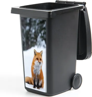 Produktbild von MuchoWow® Mülltonnenaufkleber Fuchs - Schnee - Wald 44x98 cm - Containeraufkleber - Aufkleber - Mülltonnen-Aufkleber