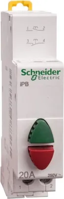 Immagine prodotto di Pulsante modulare 20A 1NO 1NC verde/rosso iBP A9E18034