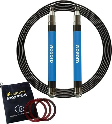 Immagine prodotto di Corda per saltare Speed King con sistema autobloccante - Lunghezza regolabile - Rotazione di 360 gradi - Rivestimento in silicone - Impugnatura in metallo - 2 Nessun groviglio di cavi - Fitness Home Workout & More Skipping Rope Mat