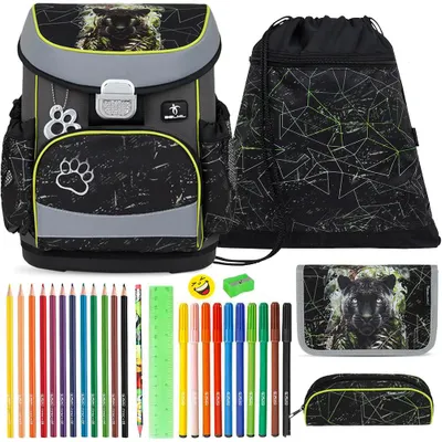 Produktbild von Belmil Schulranzen Set Mini Fit Black Panther 10-teilig gefüllt