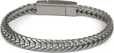Produktbild von styleBREAKER flaches Zopfketten Armband mit Magnetverschluss, Kette, Schmuck, Uni 05040131