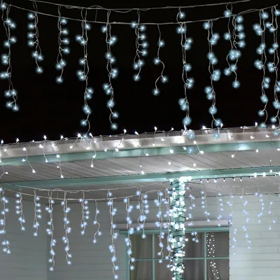 Produktbild von Jopassy 10M 200 LED Lichterkette LED Eisregen Schneefall Weihnachtsbeleuchtung Lichtervorhang IP44 8 Modi mit Stecker Innen Halloween Weihnachte