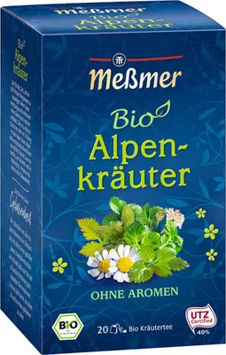 Produktbild von Meßmer  Alpenkräuter Tee frisch aromatischer Kräutertee 40g
