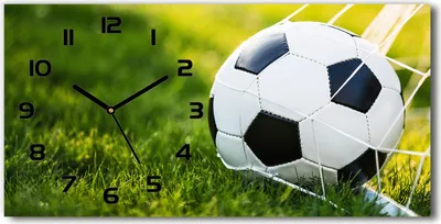 Immagine prodotto di Orologio da parete in vetro – 60x30 cm - Quadro in vetro - Orologio in vetro - Vetro temperato - Lancette nere - Pallone in porta