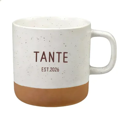 Produktbild von Keramik Kaffeetasse 350 ml Beige Steingut Becher für Tante