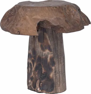 Image de Tabouret Naturel 35 x 35 x 35 cm Bois de teck massif
