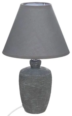 Image de Lampe à poser en céramique "Balvy" - Gris - D 20 x H 32 cm
