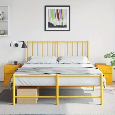 Productafbeelding van Nachtkastjes set van 2 staal geel 34,5x39x44 cm met opslag