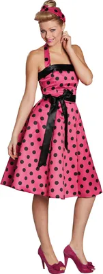 Produktbild von Punktekleid Kleid 50er Jahre Rock'n'Roll pink/schwarz 40