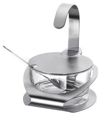 Käse-/Zuckerbehälter 4-teilig, 150 ml, Edelstahl/Glas, silber