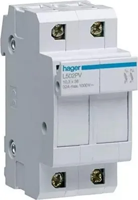 Produktbild von Hager DC-Sicherungstrennschalter 2-polig 1000V 10x38mm Schalter  L502PV