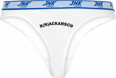 Produktbild von Damen Thong Slip - Boxer-0011-woman-white-v-M - weiß - M - vorn - K(N)ACKARSCH - lustiges Motiv - Spruch - Unterwäsche - Unterhose - Freizeit - lustig