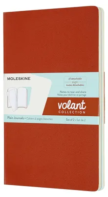 Image de Moleskine Volant Large/A5, set de 2, vierge, couverture souple, rouge corail, bleu aigue-marine