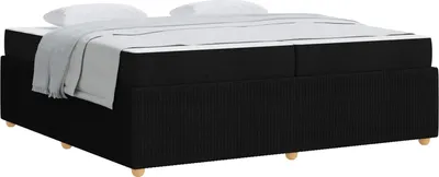Obrázok produktu pre Rám postele s matracmi Čierna 200 x 200 cm látka