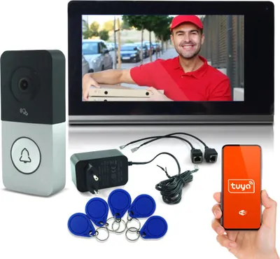 Obrázek produktu pro Tuya FHD WiFi Video Intercom LCD Screen POE IR Motion Sensor IP kamery RFID