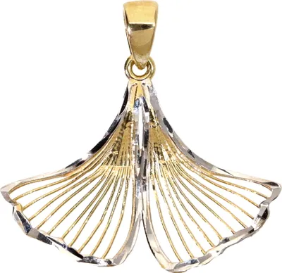 Produktbild von Ginkgo Ketten Anhänger echt Gold 333  (8 kt)  in bicolor