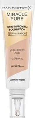 Produktbild von Max Factor Miracle Pure Skin-Improving Foundation langanhaltendes Make-up mit Hydratationswirkung 44 Warm Ivory 30 ml