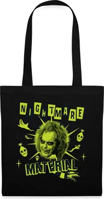 Produktbild von Spreadshirt Beetlejuice 2 Nightmare Material Stoffbeutel, One size, Schwarz