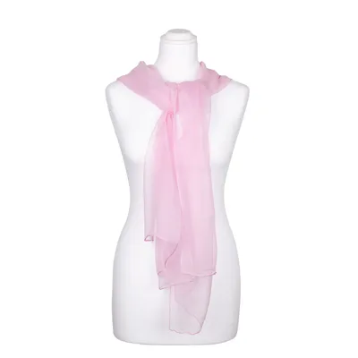 Produktbild von Seidenschal Halstuch Schal Chiffon perle rosa pink Seide 180x55cm