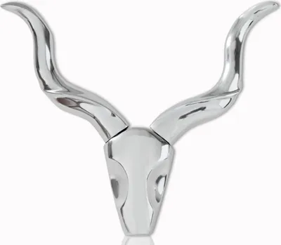 Produktbild von Designer Geweih Style Shine Deko Hirsch aus poliertem Aluminium Wandfigur Geweih Wandgeweih