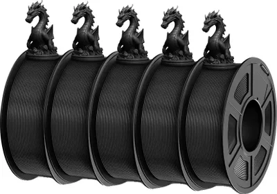 Image de Filament PLA Plus 3D, température d'impression 205-215 °C, bien enroulé, PLA p 20 noir, PLA p 2.0 noir