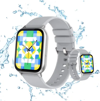 Image de （Argent）Smartwatch Fitness Tracker étanche Smart watch Femmes Hommes 1.96" grand écran couleur HD tactile Montre de fitness avec fréquence cardiaque Tension artérielle Sch