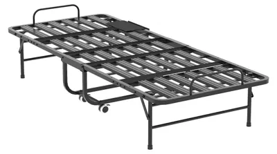 Produktbild von Klappbett Gästebett 190×78 cm - Rollbett - Memory-Foam-Matratze 9,5 cm - Metallrahmen stabil - Mit Aufbewahrungstasche - Schwarz