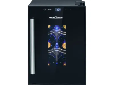 Produktbild von ProfiCook Mini-Wein-Kühlschrank/Getränkekühlschrank/Flaschenkühlschrank für Rotwein, Weißwein, Rosè; für 6 Flaschen; Sensor Touch | PC-WK 1230