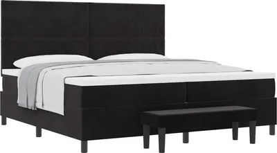 Obrázek produktu pro vidaXL Postel se skříňovou pružinou a čelem černá 200 x 200 cm sametová