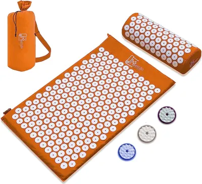 Produktbild von Akupressurmatte und Akupressurkissen für Massage & Schmerzlinderung mit Praktische Tragetasche, Akupressur Set für Entspannung, Stimulation und Meditation
