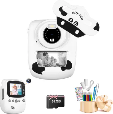 Produktbild von Fine Life Pro Kinderkamera, 30MP Sofortbildkamera WiFi 1080P Selfie Digitalkamera 2,4 Zoll mit 32GB TFKarte, Geschenk für Jungen Mädchen, weiß