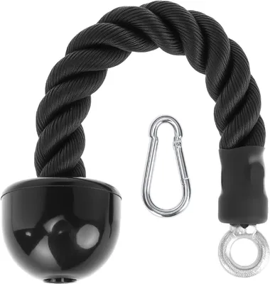 Imagen del producto de Cuerda para tríceps, de un solo agarre, de nylon, de 35 cm, con gancho de resorte, para entrenamiento de fuerza