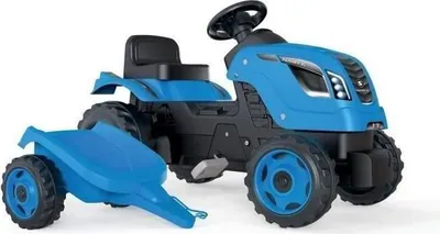 Produktbild von Smoby Farmer XL Tretraktor mit Anhänger, blau