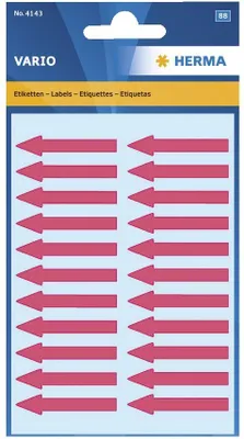 Obrázek produktu pro HERMA 4143 Hinweisetiketten Pfeile leuchtrot 38x7 mm 88 St.(T)