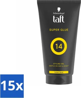 Immagine prodotto di Taft - Super Glue 14 - Gel per lo styling - Tenuta estrema - 150 ml - Confezione risparmio - 15 pezzi
