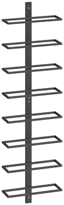 Produktbild von Weinregal, Wandregal für 8 Flaschen Wein, 8 Ebenen, Stahlrohr, für Küche, Wohnzimmer, Hausbar, Schwarz