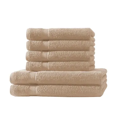 Produktbild von 6 tlg. Handtuch Set - Beige - 500g/m²  - 2 Duschtuch 4 Handtuch - 100% Baumwolle