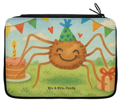 Produktbild von Mr. & Mrs. Panda Federtasche Spinne Agathe Party Design - Weiß - Geschenk, Etui, Glück, Schlampermäppchen, Motivation, Wunder, Bleistiftetui, Selbstliebe, Federmappe
