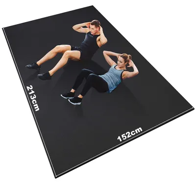 Obrázok produktu pre Fitness podložka / Podložka na ochranu podlahy - 213 x 152 cm - hrúbka 7 mm - čierna