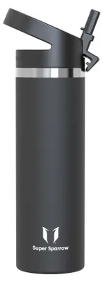 Immagine prodotto di Borraccia in acciaio inossidabile Sparrow, capacità 750 ml, thermos con coperchio e cannuccia