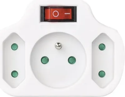 Zdjęcie produktu dla Adapter z przełącznikiem Emos biały